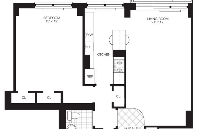 1 bed, 1 bath, $6,295, Unit 25A