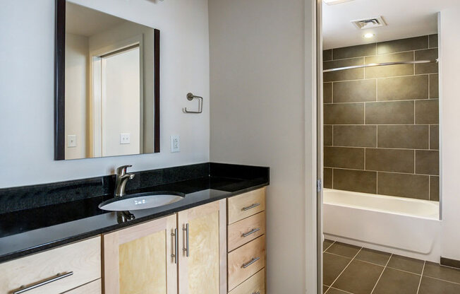 Bathroom Inbuilt Wash Basin at 2100 Acklen Flats, Nashville, Tennessee