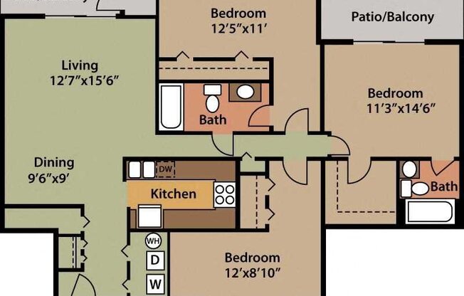 3 beds, 2 baths, 1,350 sqft, $1,450