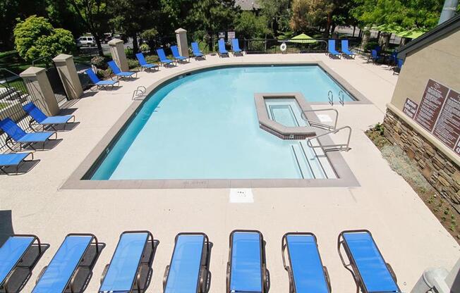 Aerial View Of Pool at Promontory Point Apartments, Sandy, 84094
