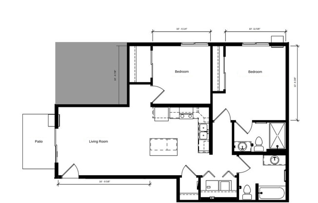 2 beds, 1 bath, 915 sqft, $1,350, Unit WT 407-25