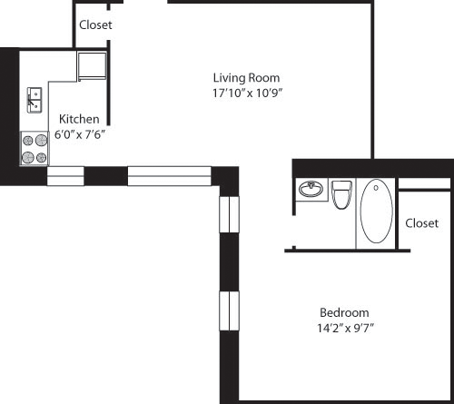 1 bed, 1 bath, 504 sqft, $4,228, Unit 03G