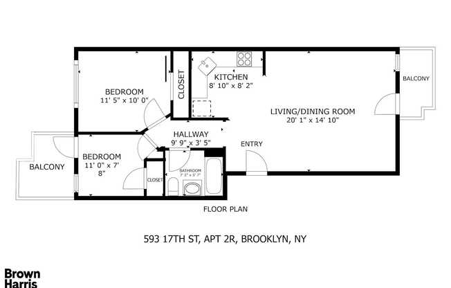 2 beds, 1 bath, $4,200, Unit 4B