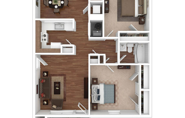 2 beds, 1 bath, 896 sqft, $1,102