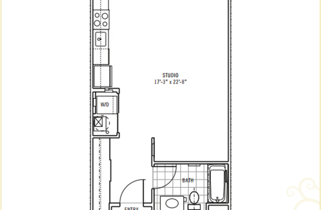 Studio, 1 bath, 508 sqft, $1,439