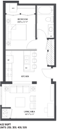 1 bed, 1 bath, 622 sqft, $1,585