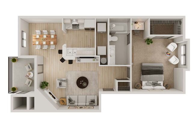 1 bed, 1 bath, 735 sqft, $1,699, Unit 7-102