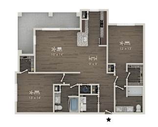 2 beds, 2 baths, 1,295 sqft, $2,616