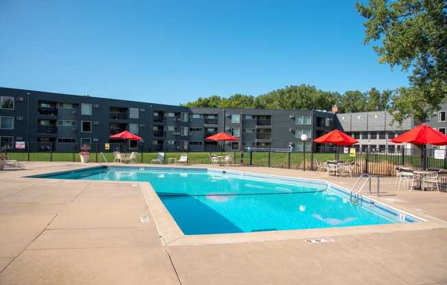 Sparkling Swimming Pool at Hillsborough Apartments, Roseville, MN, 55113