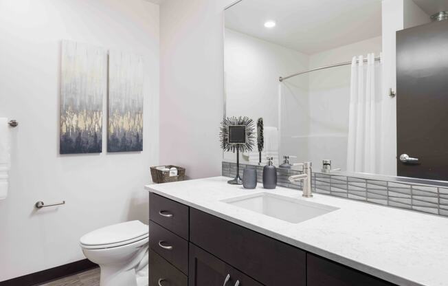 bathrooms include modern finishes