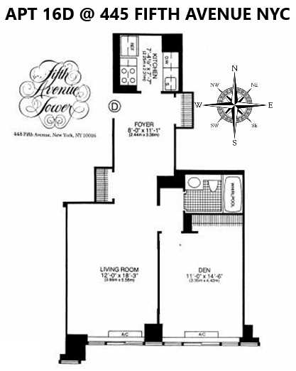 1 bed, 1 bath, 650 sqft, $4,250, Unit 16D