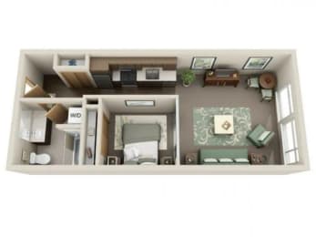 1 bed, 1 bath, 595 sqft, $2,026