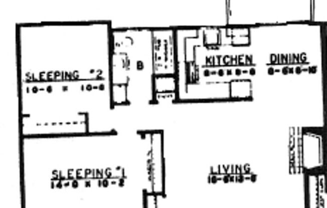 2 beds, 1 bath, 840 sqft, $1,795, Unit D03