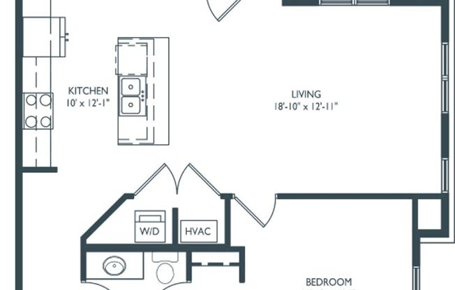 1 bed, 1 bath, 789 sqft, $1,950, Unit 303