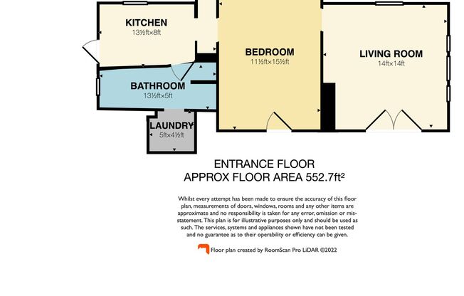 1 bed, 1 bath, 552 sqft, $685, Unit Apartment A