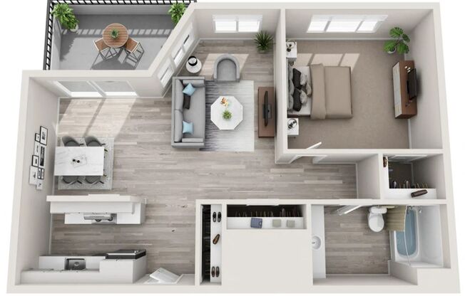 1 bed, 1 bath, 653 sqft, $1,560, Unit E205