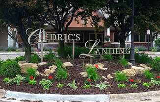 A sign for Cederics Landing