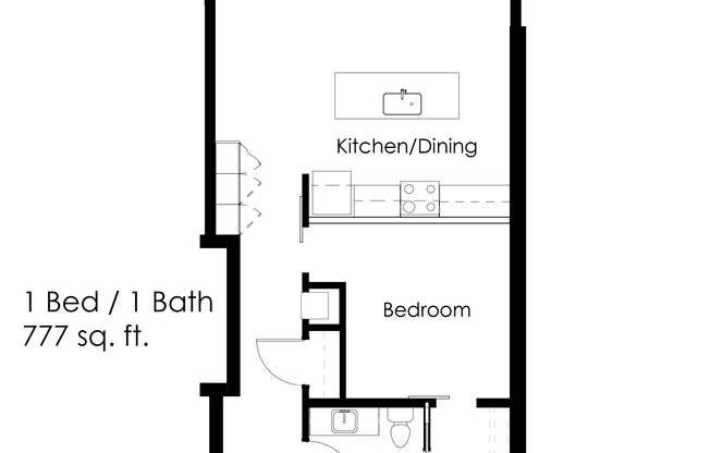 1 bed, 1 bath, 777 sqft, $1,725