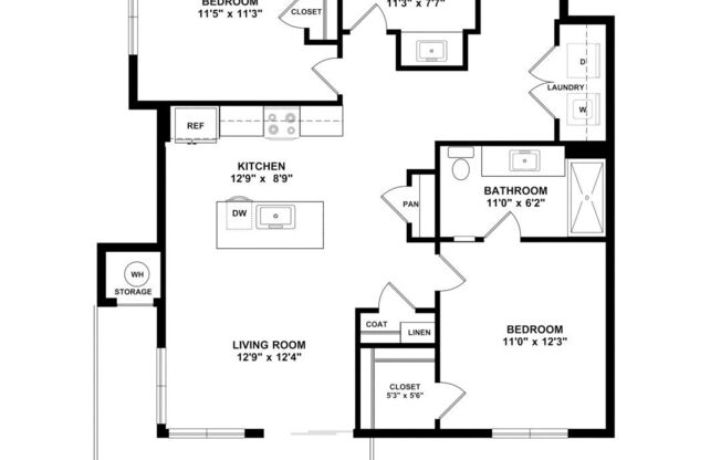 2 beds, 2 baths, 1,013 sqft, $1,955