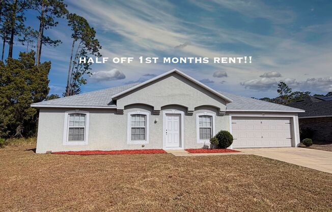 HALF OFF 1ST MONTHS RENT MOVE IN SPECIAL! Beautiful 3 Bedroom, 2 Bathroom Home with Upgrades Throughout