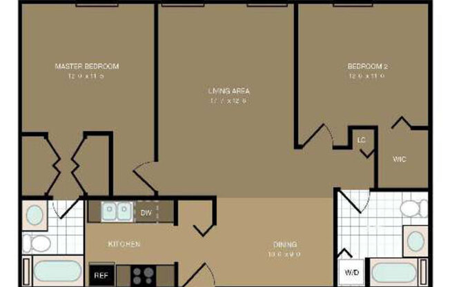 2 beds, 2 baths, 1,044 sqft, $3,650