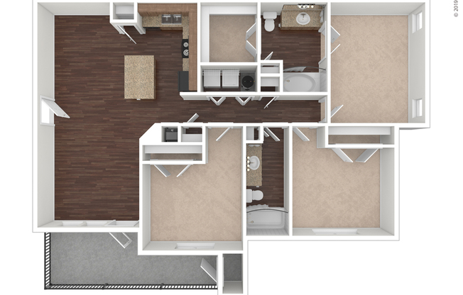 3 beds, 2 baths, 1,281 sqft, $2,065