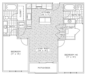 2 beds, 2 baths, 1,059 sqft, $2,145