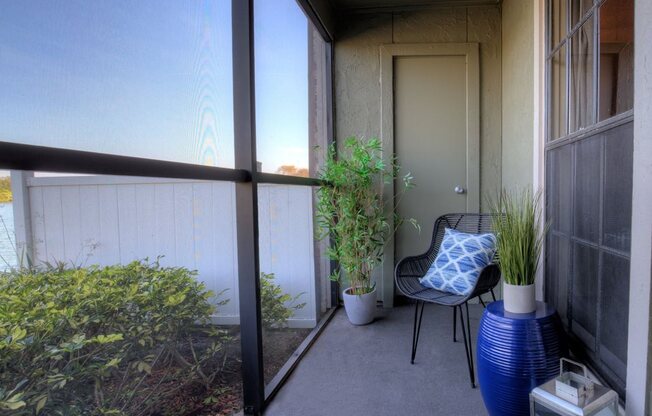 All apartment homes offer outdoor living with a private, screened patio, plus an attached outdoor storage closet.