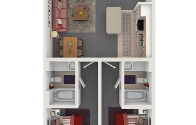 2 beds, 2 baths, 768 sqft, $1,661, Unit 206