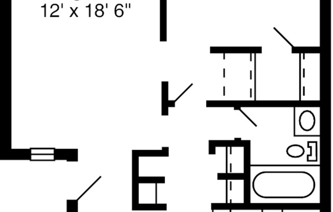 1 bed, 1 bath, 870 sqft, $1,540
