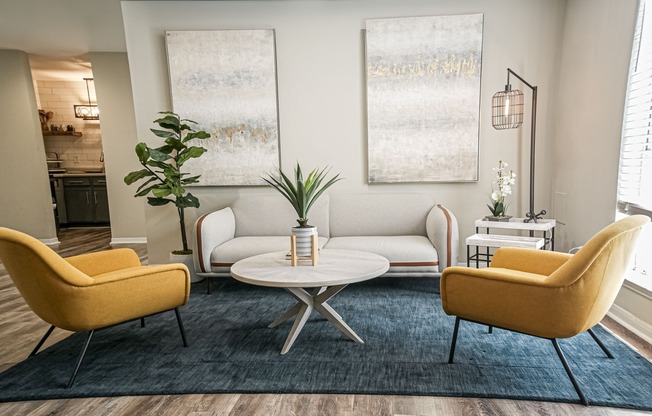 Leaing office space with chairs and a couch