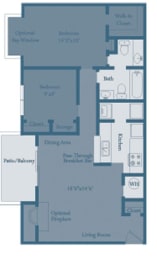 2 beds, 1 bath, 909 sqft, $1,934