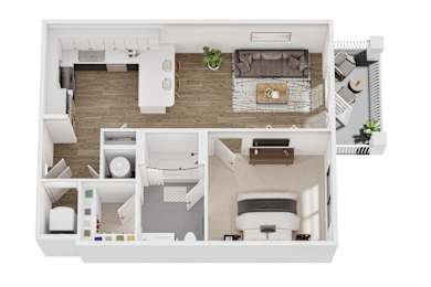 1 bed, 1 bath, 641 sqft, $1,585