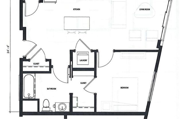 1 bed, 1 bath, 700 sqft, $1,195, Unit 410