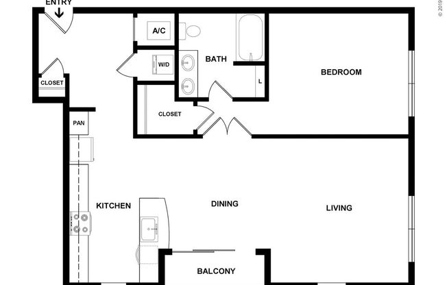 1 bed, 1 bath, 852 sqft, $1,480
