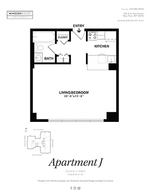 Studio, 1 bath, $3,985, Unit E5J