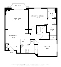 a floor plan of a home with two bedrooms and a living room