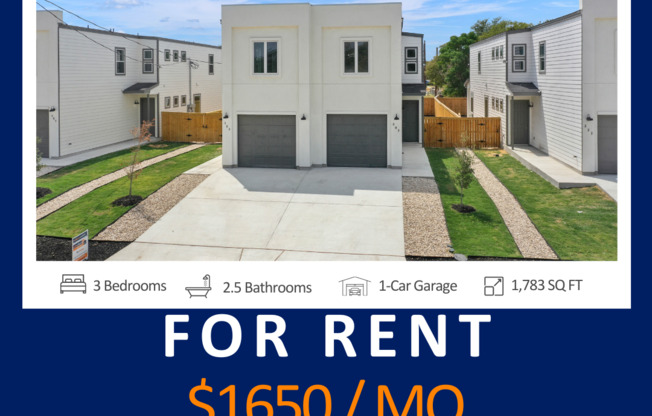 Free Month of Rent For A Spacious and Modern Duplex!