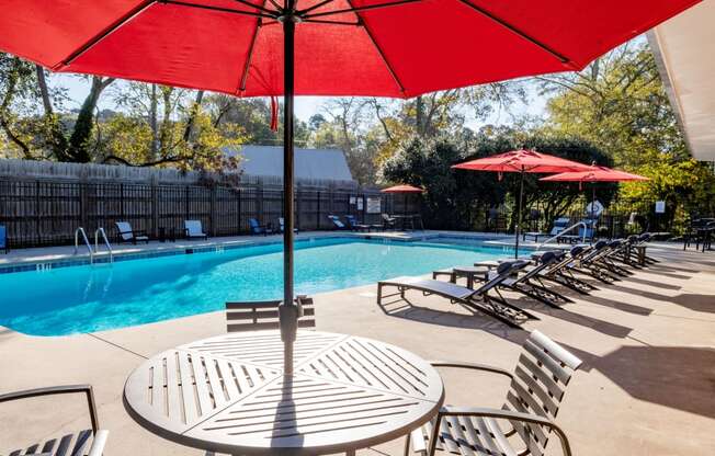 Swimming Pool with Sun Deck located at Venue at Carrolton in Carrolton, GA 30117