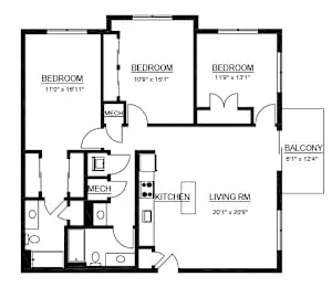 3 beds, 2 baths, 1,370 sqft, $2,574