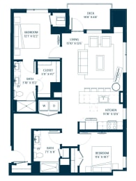2 beds, 2 baths, 1,202 sqft, $3,390
