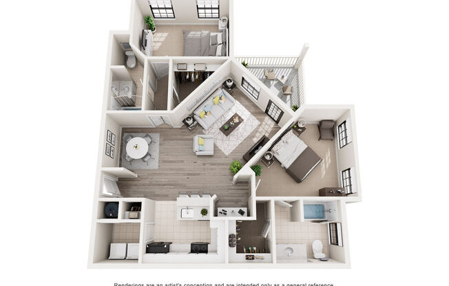 2 beds, 2 baths, 1,225 sqft, $1,515