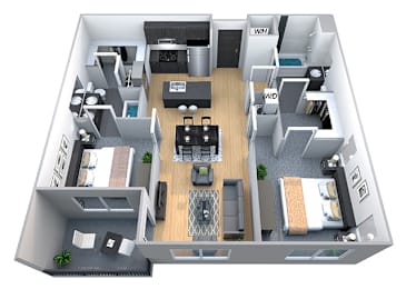 2 beds, 2 baths, 1,119 sqft, $2,391