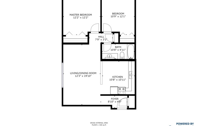 1 bed, 1 bath, 800 sqft, $825