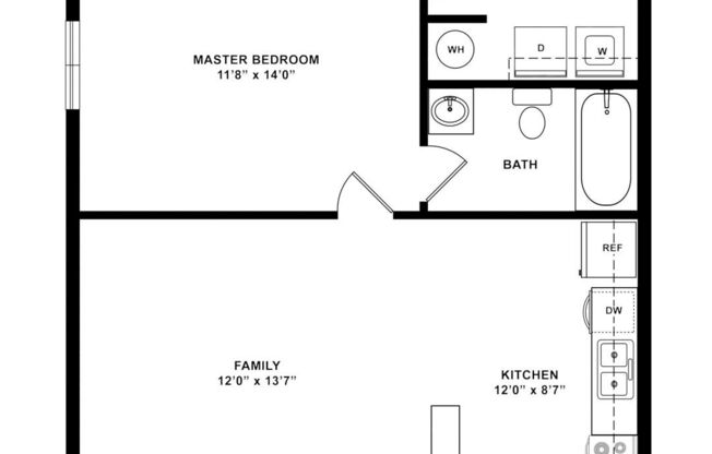 1 bed, 1 bath, 590 sqft, $766