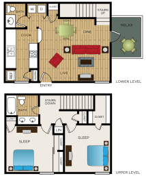 2 beds, 1.5 baths, 1,080 sqft, $1,419