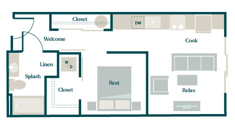 1 bed, 1 bath, 520 sqft, $1,635