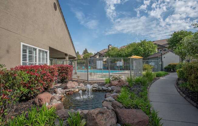 Canterbury Downs second pool fountain, Roseville, CA, 95678