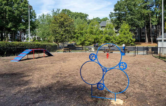 a playground with a swing and