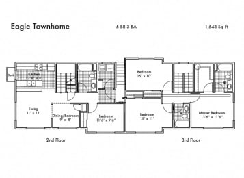 5 beds, 3 baths, 1,543 sqft, $2,673